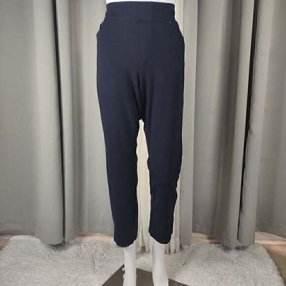 Liz Claiborne Blue Classic Elastic Waist Ankle Pants Size Large - Picture 1 of 12